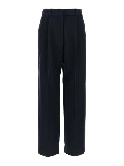 Blazé Milano Pleated Pocket Straight Trousers In Blue