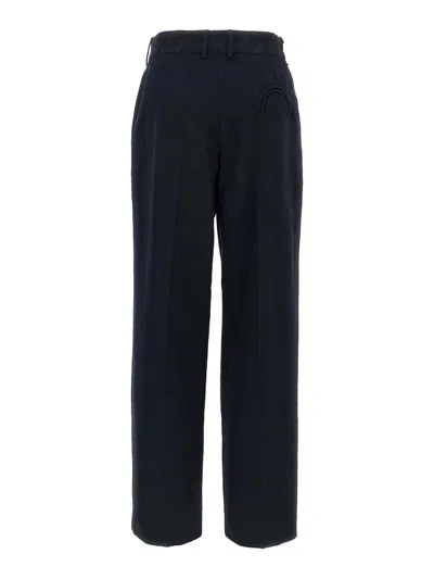 Blazé Milano Pleated Pocket Straight Trousers In Blue