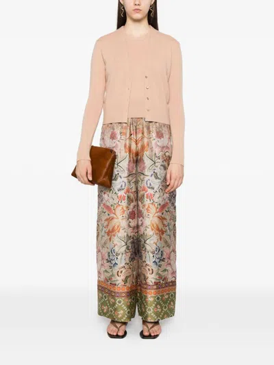 Pierre-louis Mascia Pierre Louis Mascia Printed Silk Trousers In Sand