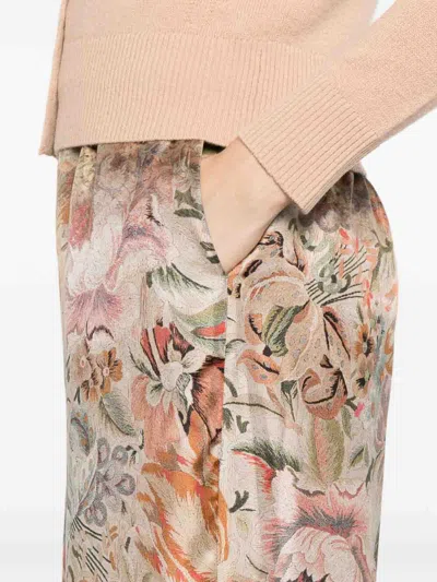Pierre-louis Mascia Pierre Louis Mascia Printed Silk Trousers In Sand