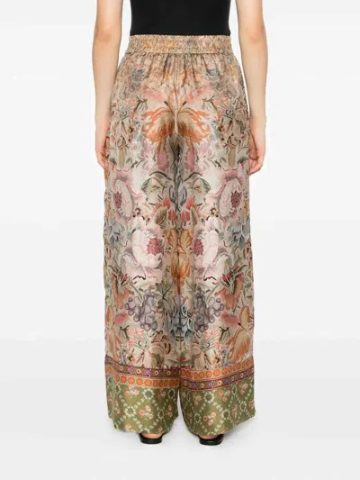 Pierre-louis Mascia Pierre Louis Mascia Printed Silk Trousers In Sand