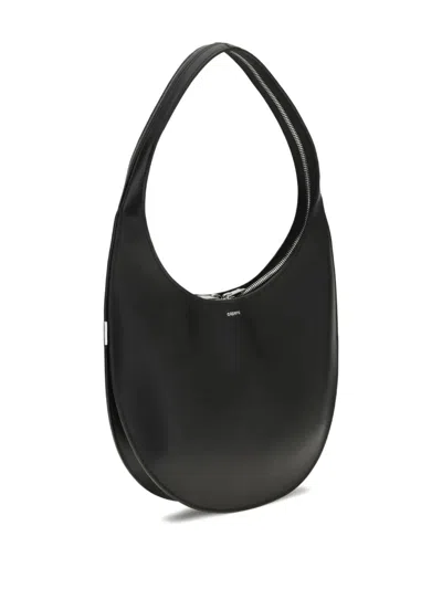 Coperni Rounded Medium Shoulder Bag In Smooth Calfskin Leather In Black