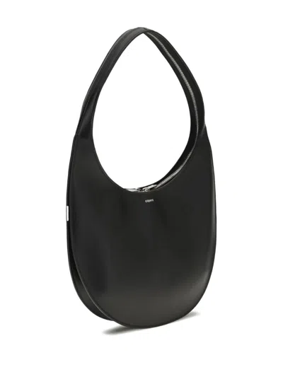Coperni Rounded Medium Shoulder Bag In Smooth Calfskin Leather In Black