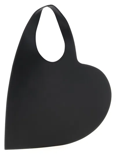 Coperni Heart-shaped Black Bag With Adjustable Shoulder Strap In Black