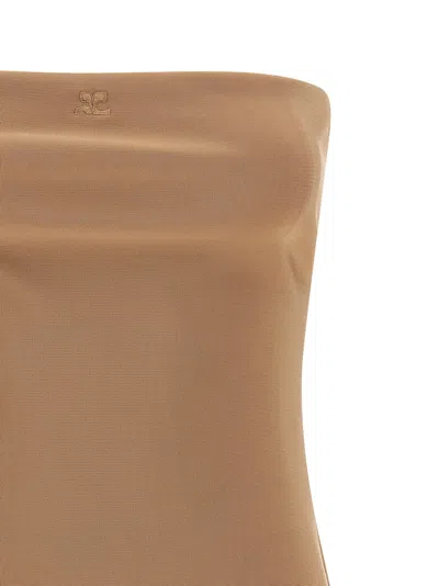 Courrèges Courreges Women Lingerie Bustier Bodysuit In Brown