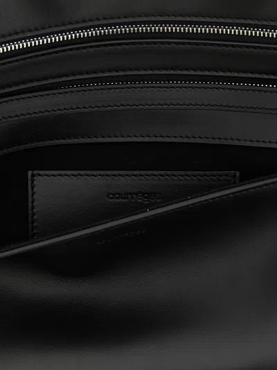 Courrèges Rectangular Shoulder Bag Adjustable Strap In Black