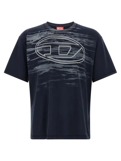 Diesel Cotton T-shirt With Oval D Print In Black