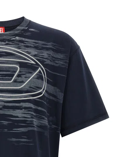 Diesel Cotton T-shirt With Oval D Print In Black