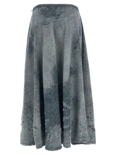 Diesel High Waist Distressed Skirt Collection In Blue