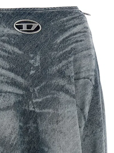 Diesel High Waist Distressed Skirt Collection In Blue