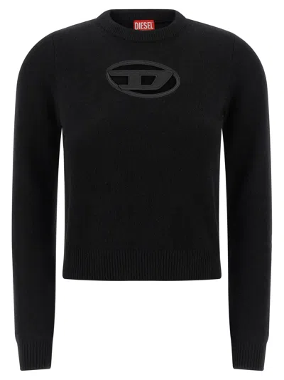 Diesel M-areesa Slim Cut-out Logo Sweater In Black