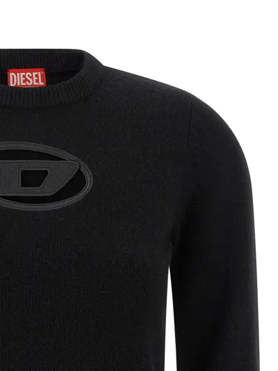 Diesel M-areesa Slim Cut-out Logo Sweater In Black