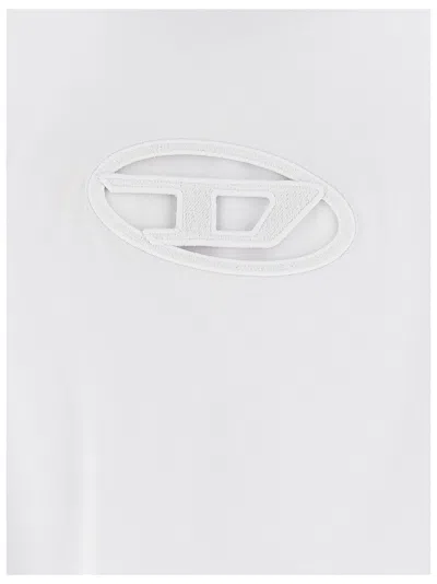 Diesel Women T-shirt 't-buxt-crop-od' In White