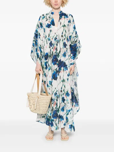 120% Lino Linen Kaftan In Multi
