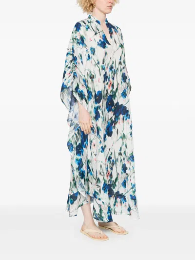120% Lino Linen Kaftan In Multi