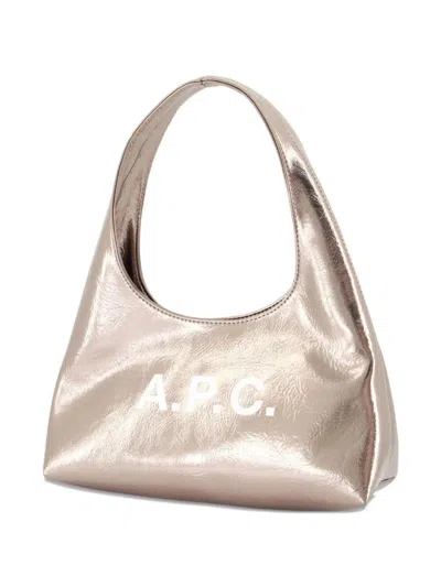 Apc A.p.c. Metallic Shoulder Bag With Top Handle In Gold