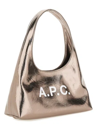Apc A.p.c. Metallic Shoulder Bag With Top Handle In Gold