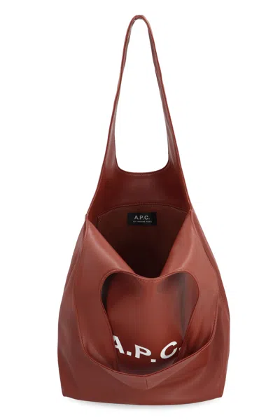 Apc A.p.c. Ninon Small Tote Bag In Brown