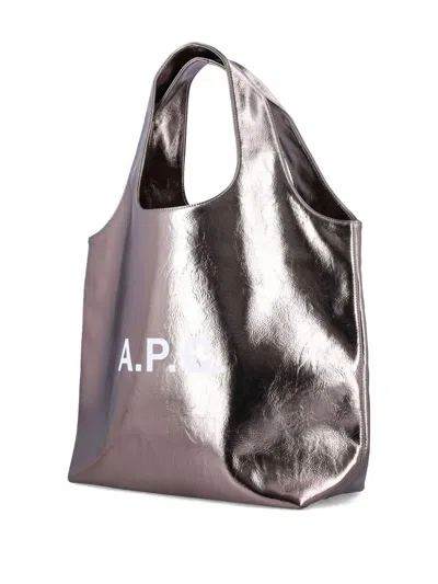 Apc A.p.c. Silver Shoulder Bag In Silver