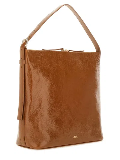 Apc A.p.c. Zip Shoulder Bag With Top Handle In Nude
