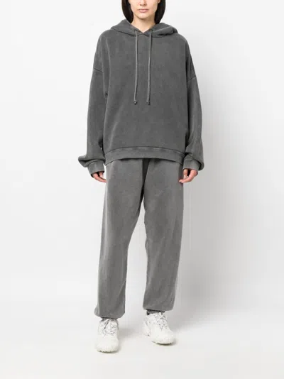 Acne Studios Men Logo Cotton Hoodie In Gray
