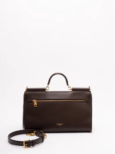 Dolce & Gabbana My Sicily Medium Tote Bag With Handle In Brown