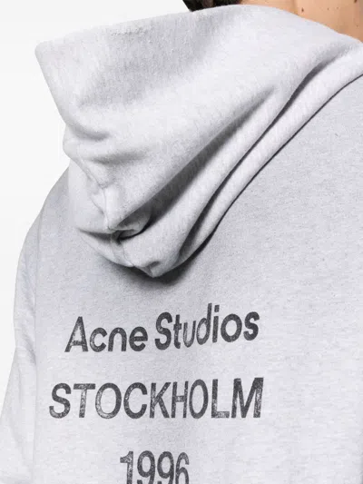 Acne Studios Oversized Grey Hoodie With Relaxed Fit And Bold Detailing In Gray