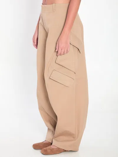 Alaïa Alaia Women Rounded Cargo Trousers In Neutral