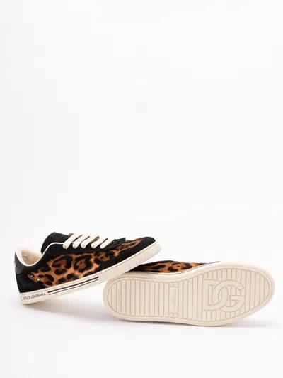 Dolce & Gabbana Saint Tropez Light Leather Sneakers In Multi