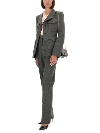 Alexander Mcqueen Silk Ruffle Shirt With Flattering Silhouette In Neutral