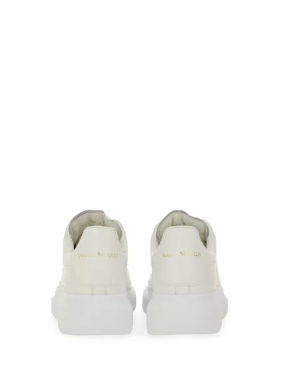 Alexander Mcqueen Chalk Leather Sneakers With Chalk Leather Heel In White