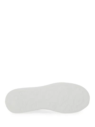 Alexander Mcqueen Chalk Leather Sneakers With Chalk Leather Heel In White