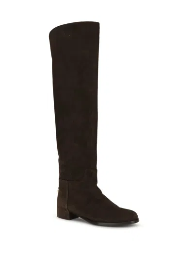 Dolce & Gabbana Women Suede High Boots In Brown