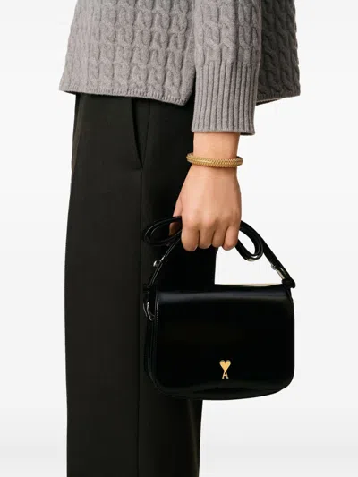 Ami Alexandre Mattiussi Ami Paris Women Leather Shoulder Bag With Logo Monogram