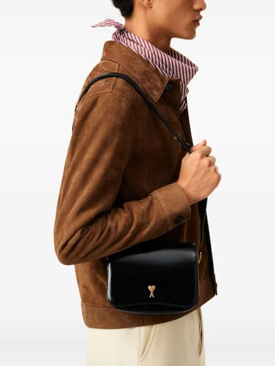 Ami Alexandre Mattiussi Ami Paris Women Leather Shoulder Bag With Logo Monogram