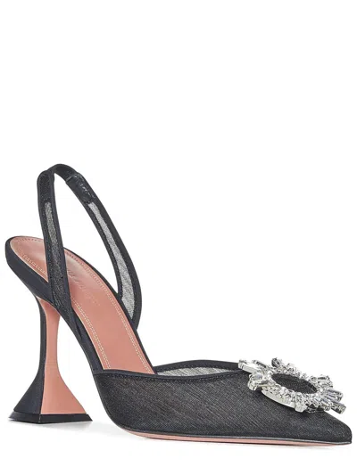 Amina Muaddi Pointed High-heeled Sandals In Black