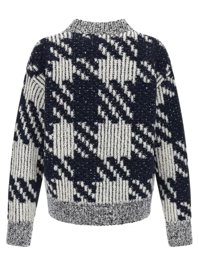 Dries Van Noten Check Wool-blend Sweater In Multi