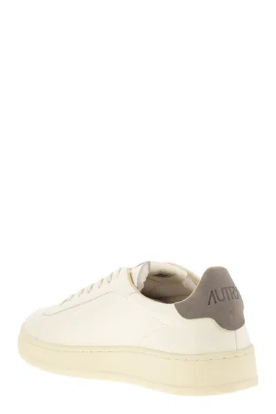 Autry Grey Suede Leather Sneakers In White