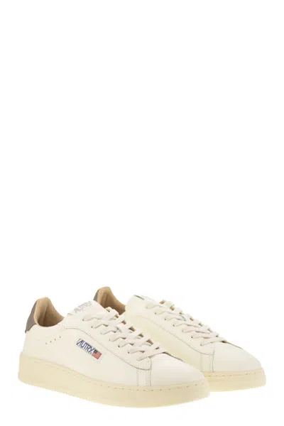 Autry Grey Suede Leather Sneakers In White