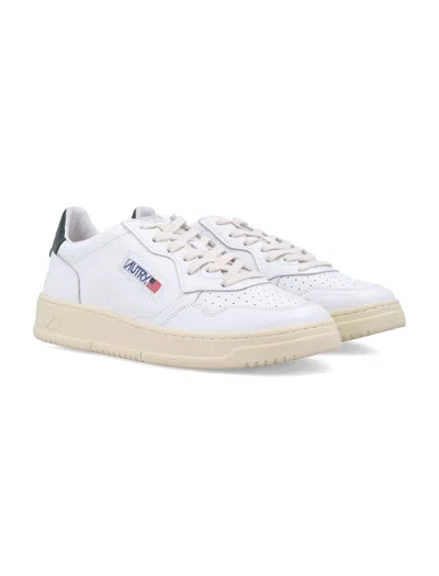 Autry Low-top Leather Sneakers With Perforated Upper And Cushioned Sole In White