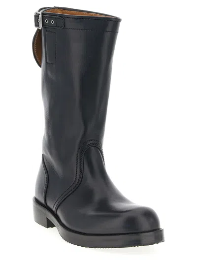 Dries Van Noten Men Biker Boots In Black