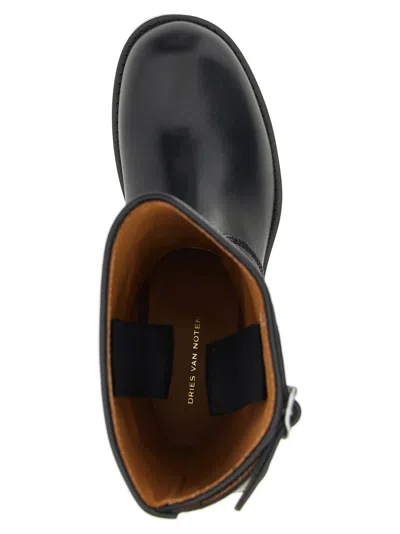 Dries Van Noten Men Biker Boots In Black