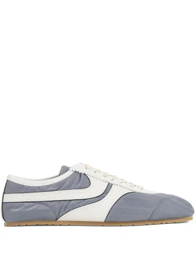 Dries Van Noten Low-profile Blue Sneakers With Contrasting Side Stripes In Blue