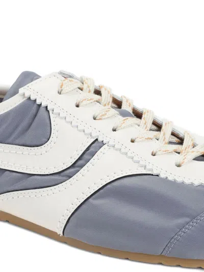 Dries Van Noten Low-profile Blue Sneakers With Contrasting Side Stripes In Blue