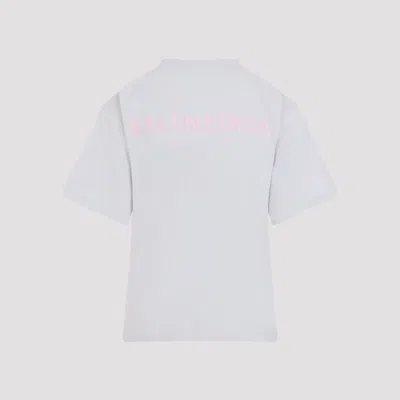 Balenciaga Cotton T-shirt With Logo Embroidery In White