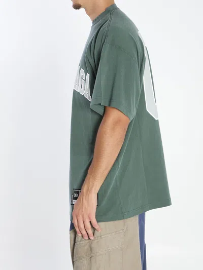 Balenciaga Graphic Print Basketball Short Sleeve T-shirt In Green