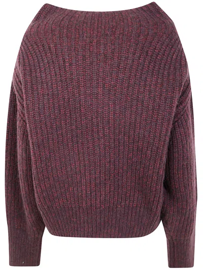 Dries Van Noten Womens Wine Teubina Embellished Ribbed Knitted Jumper In Burgundy
