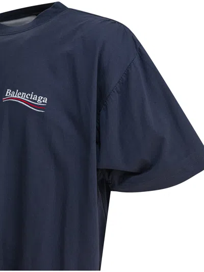 Balenciaga Political Campaign Print T-shirt In Blue