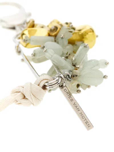 Dries Van Noten Decorative Brooch Featuring Beaded Design In Gold