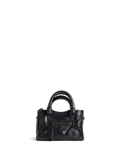 Balenciaga Nano Leather Le City Top-handle Bag In Black